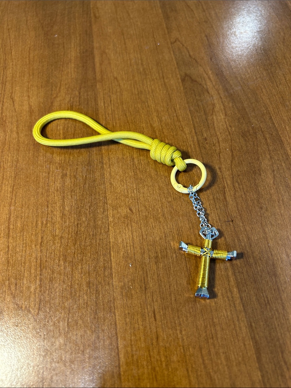 Yellow Cross Keychain Wristlet